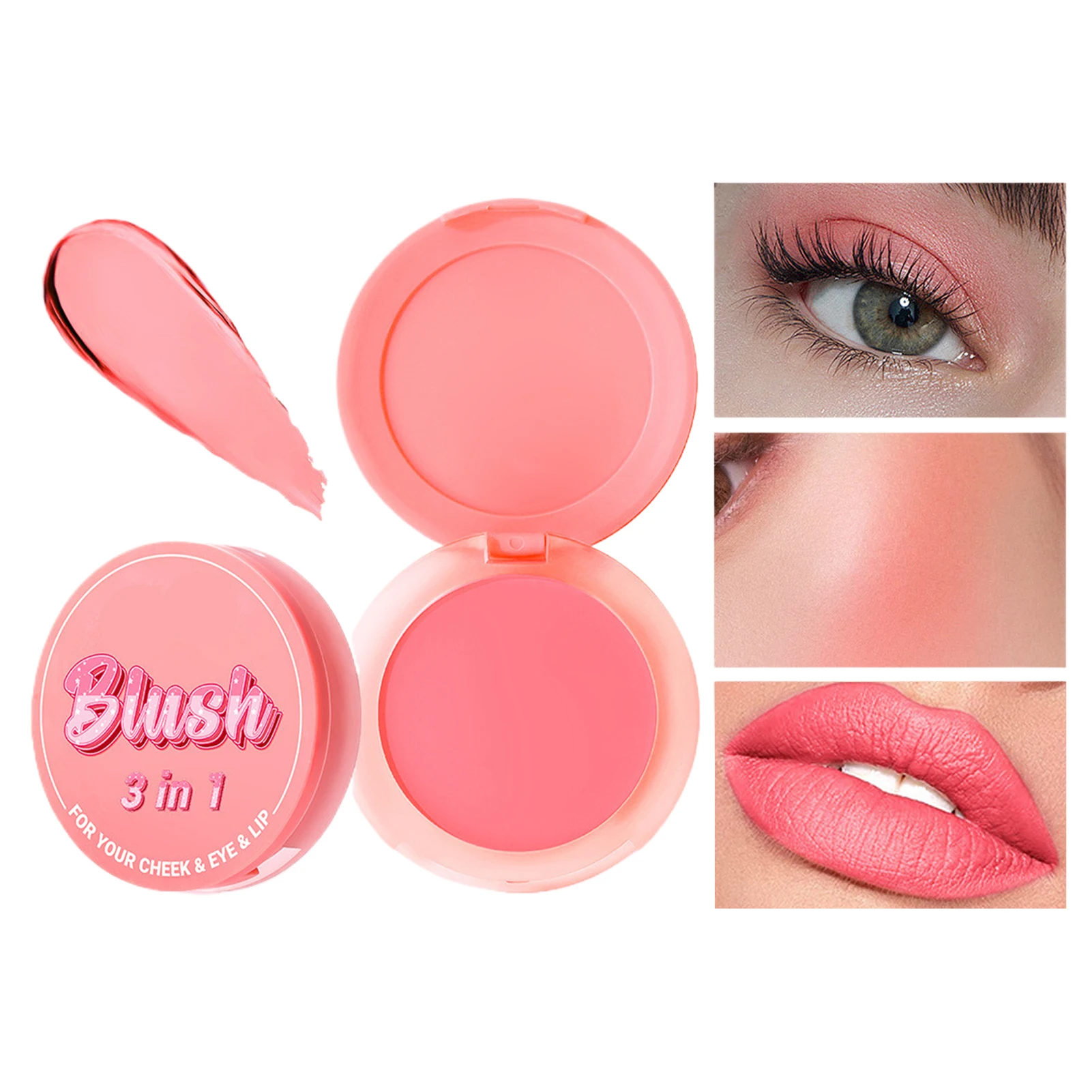 Blush rose à haute pigmentation pour le visage, fard à joues en poudre, fard à joues rose, surligneur facial rugueux, fard à joues scintillant, sites