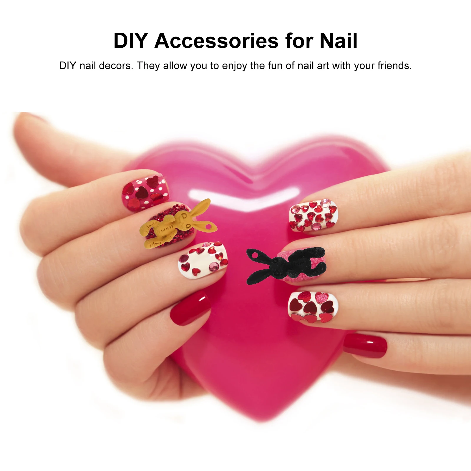 

10pcs Skull Rabbit Nail Art Decals DIY Manicure Accessories Realistic Stickers Party Decorations Nail Supplies