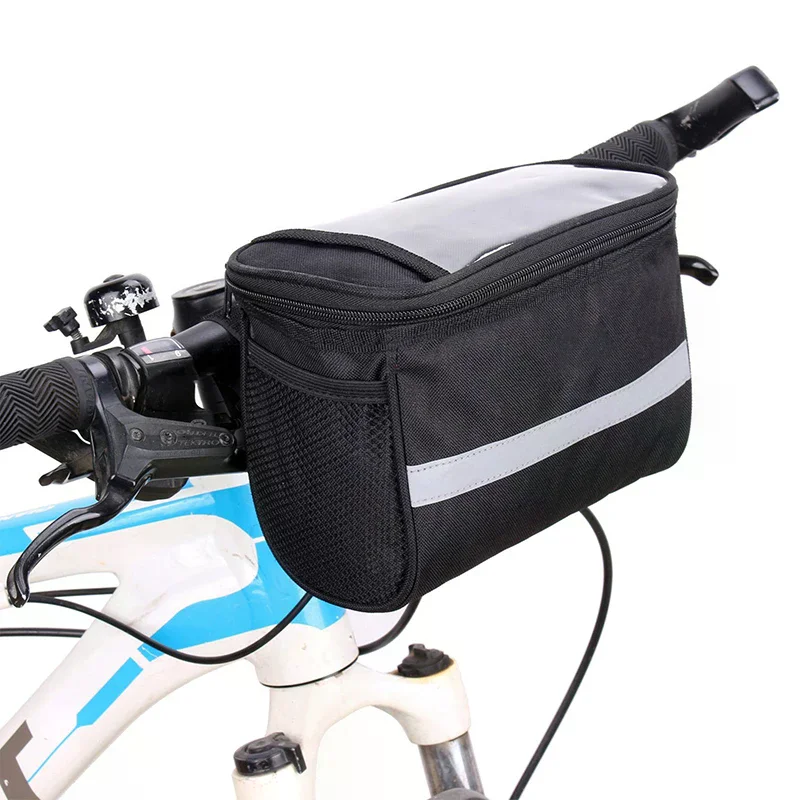 Bike Front Tube Bag Waterproof Reflective Strip Bicycle Handlebar Basket Pack Cycling Front Frame Pannier Bicycle Accessories