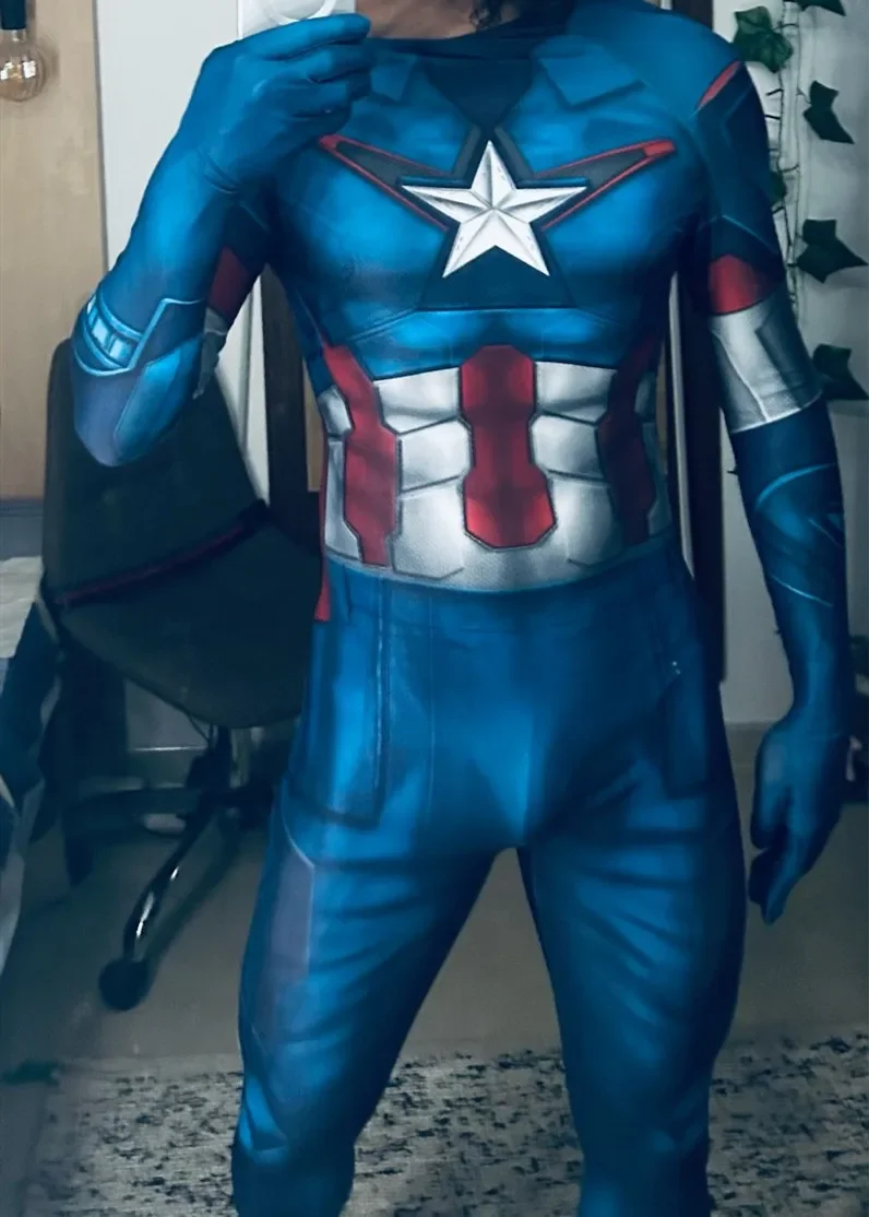 ผู้ใหญ่เด็ก Captain America ชุดคอสเพลย์ผู้หญิงปาร์ตี้ฮาโลวีนหญิงสาวผู้หญิง Jumpsuits Superhero Zentai Bodysuit