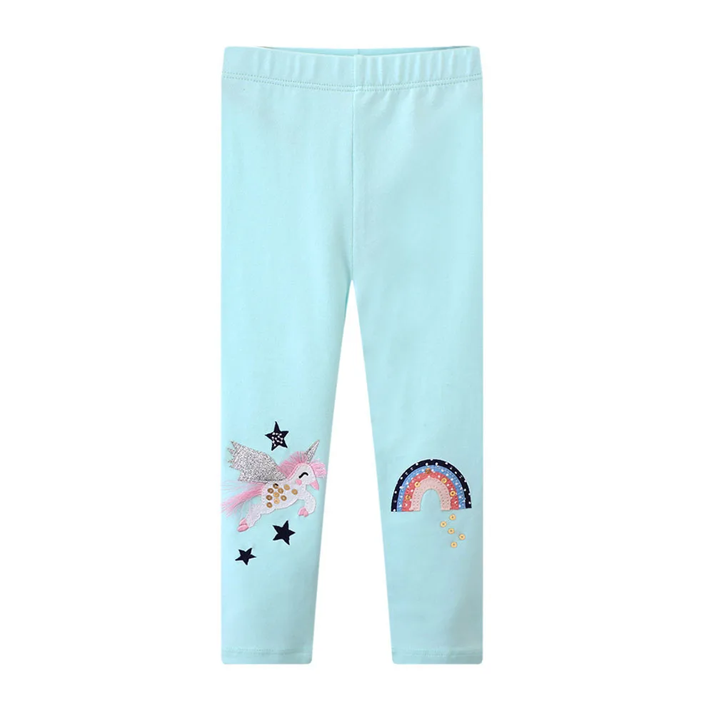 

Jumping Meters 2-7T New Arrival Girls Leggings Pants With Unicorn Embroidery Toddler Skinny Pants For Kids Clothing