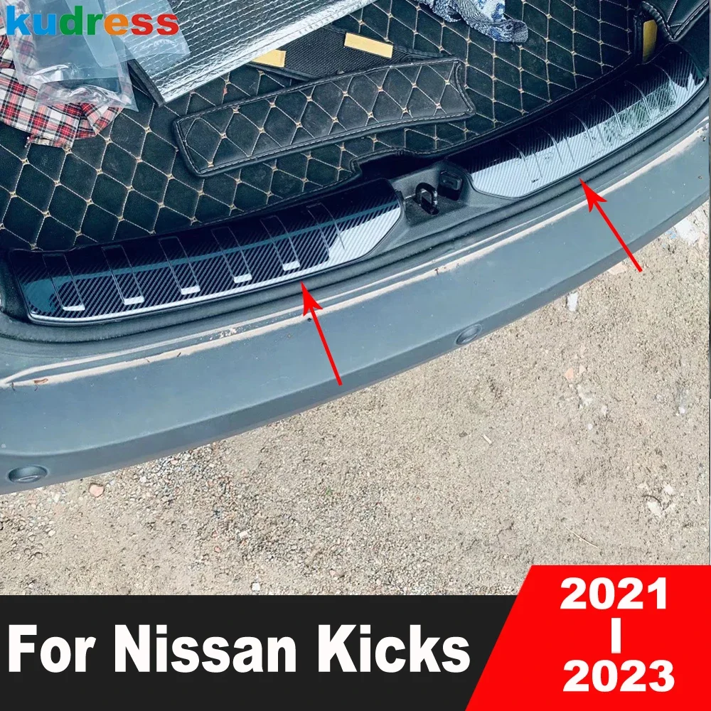 

Накладка на задний бампер для Nissan Kicks 2021 2022 2023, стальная Накладка на порог автомобильной двери, защитная накладка, аксессуары