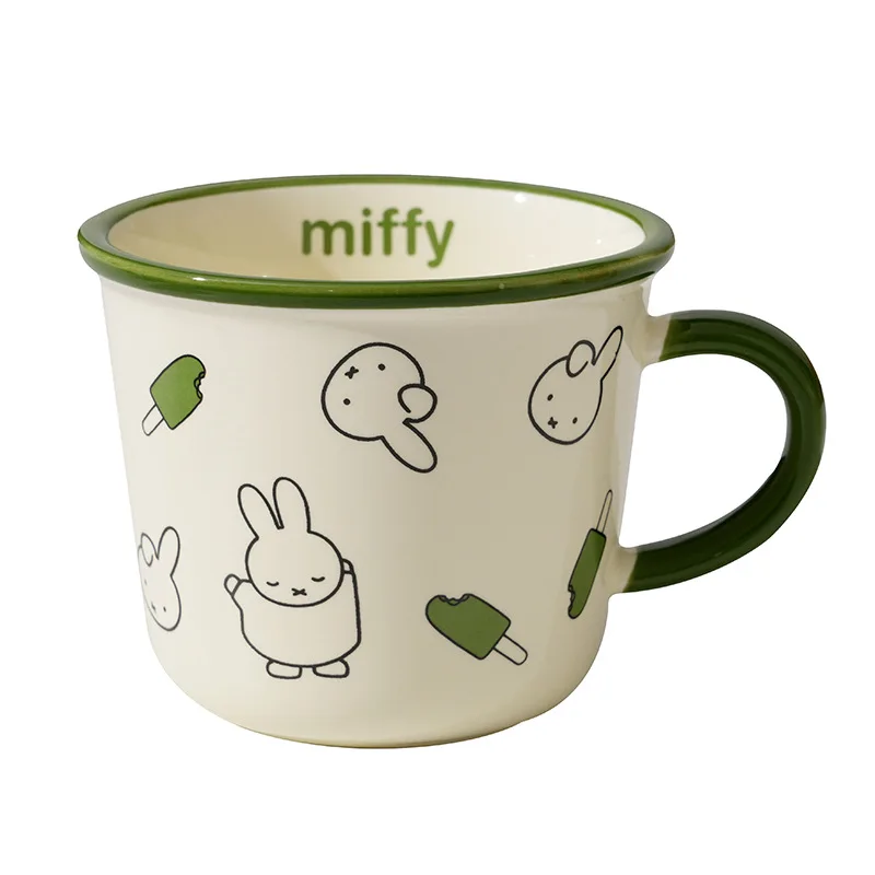 Kubek ceramiczny 2025 Nowy Kawaii Miffy Królik Kreskówkowy Boris Kubek do kawy do biura Kubek na śniadanie dla studenta Kubek na mleko Prezent świąteczny dla pary