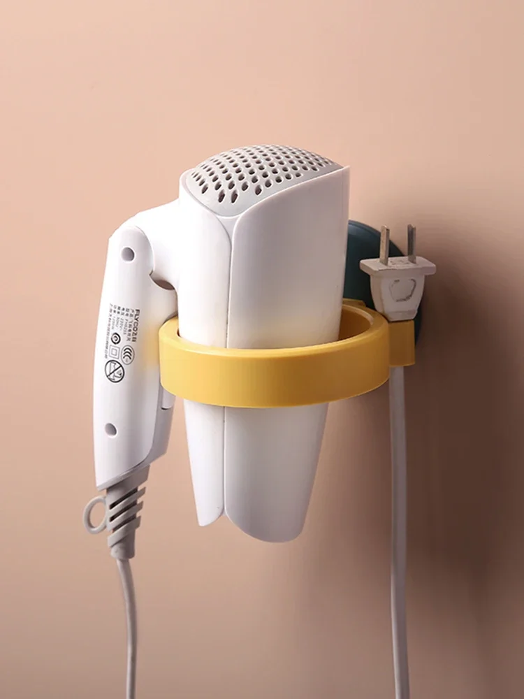 Plastik Pengering Rambut Pemegang dengan Sucker Dapat Dilepas Dinding Rambut Pengering Rak Kamar Mandi Air Blower Rak