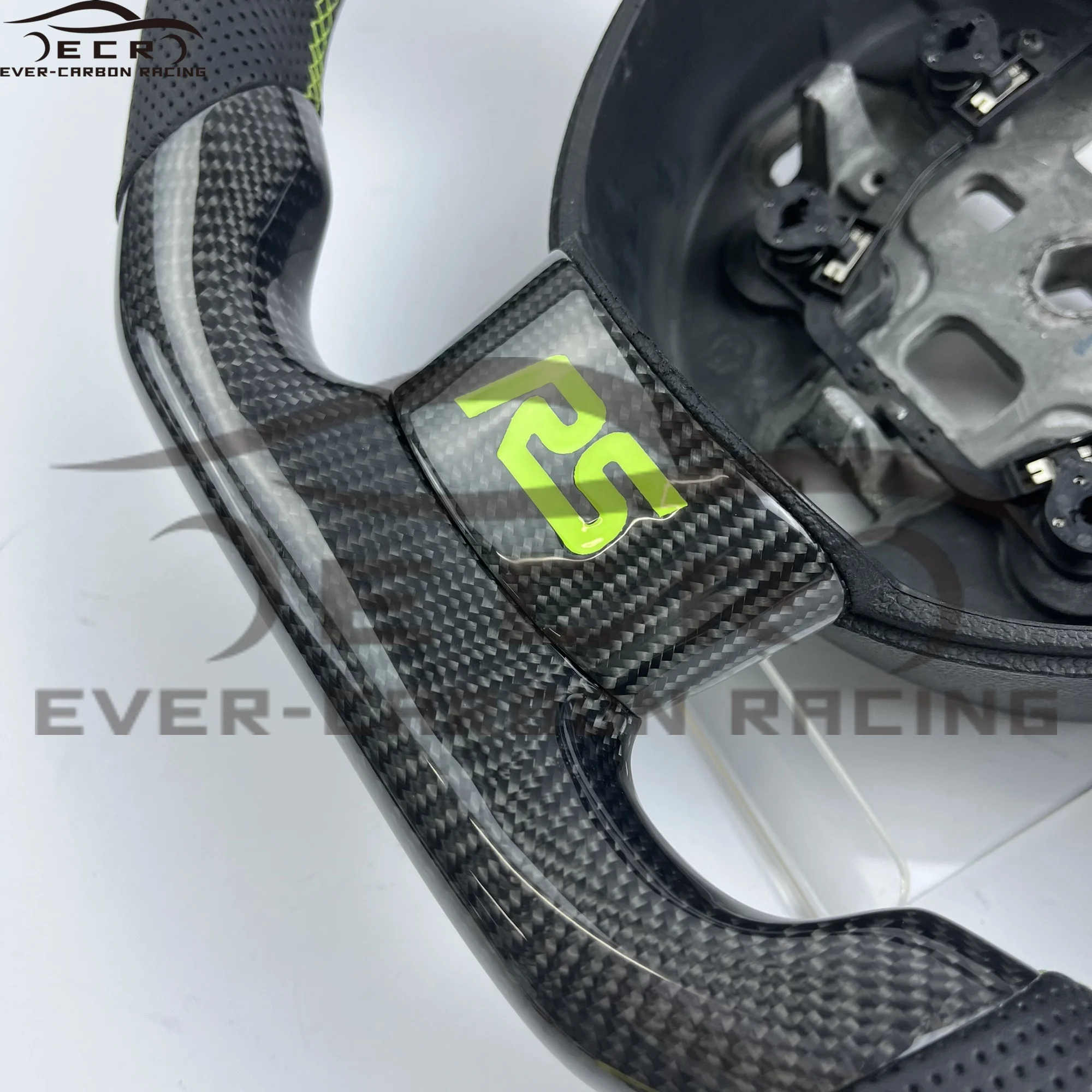 Рулевое колесо Ever-carbon Carbon Fiber Racing ECR, высокое качество, под заказ, для Ford Focus RS MK2, спортивное белое Автомобильное рулевое колесо