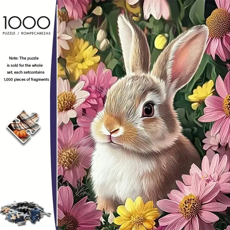 

Пазл из 500 деталей для взрослых: Кролик (животное), бумажные пазлы, декор для дома, украшение для стен, праздничный подарок