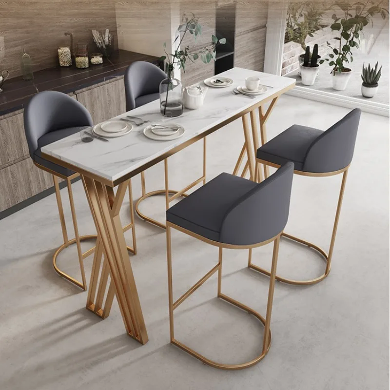 

Simple marble bar table, small household living room partition high table, milk tea shop, bar table and chairs
