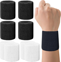 New Breathable Cotton Wristband Set for Men and Women Sweat Absorbent Wrist Sweatbands for Tennis Football Basketball Running