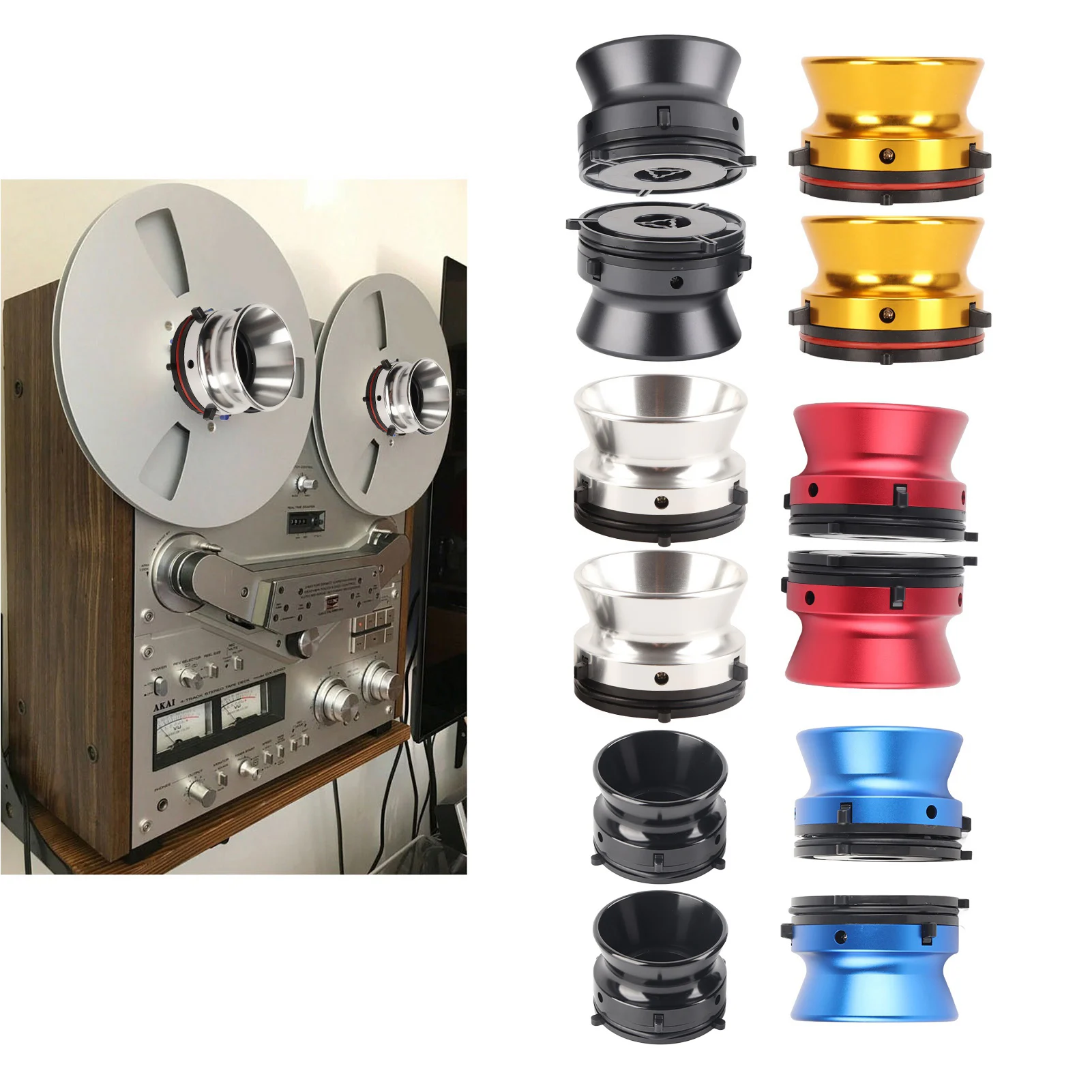 1 زوج NAB Hub محولات المهنية مصقول سبائك الألومنيوم 10 بوصة فتاحة ل Studer ReVox ل Akai ل Teac جديد #3