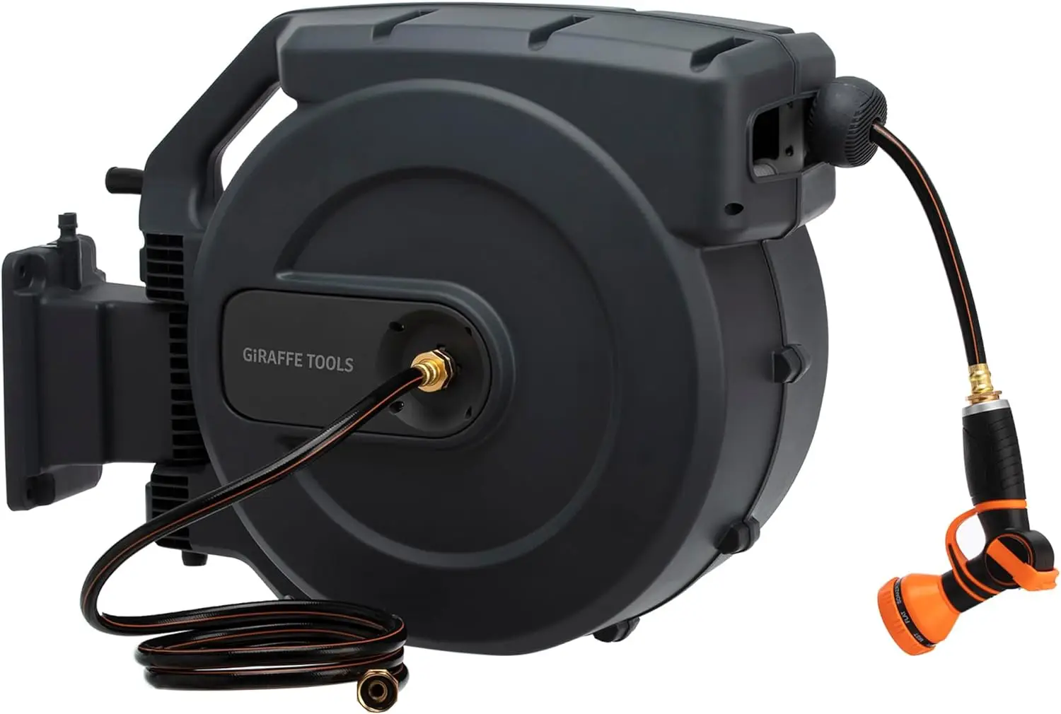 

Hose Reel 1/2" x 155 ft, Heavy Duty Retractable Garden Hose Reel with Any Length Lock, Slow Return System