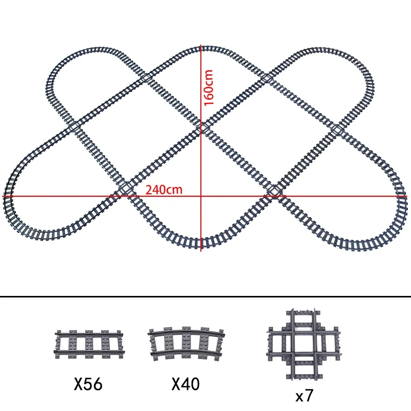 City High-tech Trains Flexible Tracks Forked Straight Curved Rails Crossing Switch Building Block Bricks Creative Toys for kids