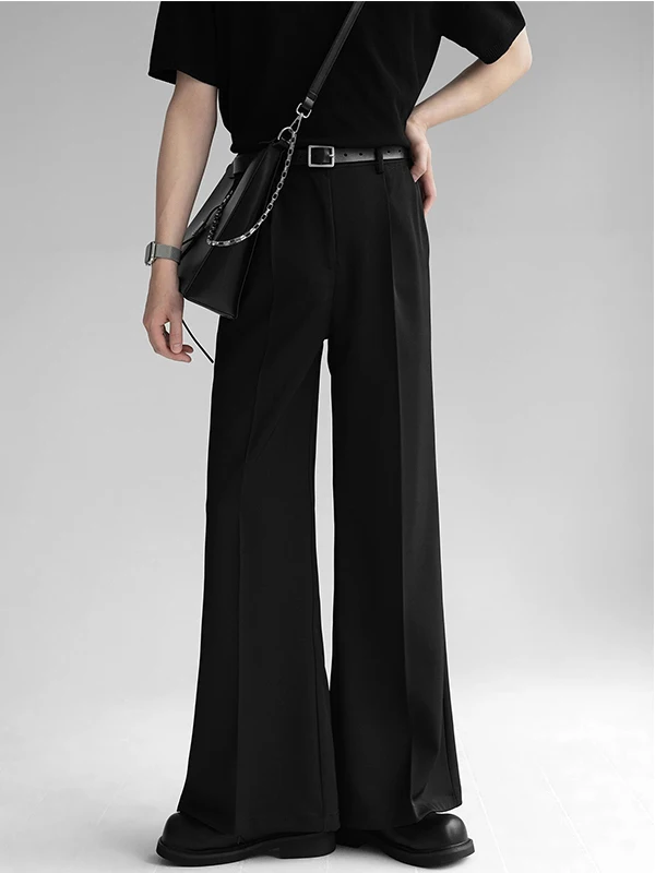 

Мужские брюки Ele: расклешенные, прямые, свободные, широкие, повседневные, в пол, для весны и осени, молодежные, модные, из полиэстера