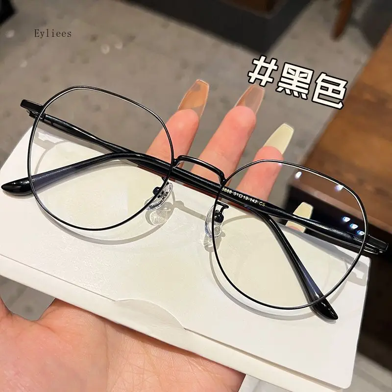 Fashion Trend Round Frame Short-sight Eyewear Anti Blue Light Blocking Myopia Glasses Finished Minus Eyewear Diopter 0 TO -4.0