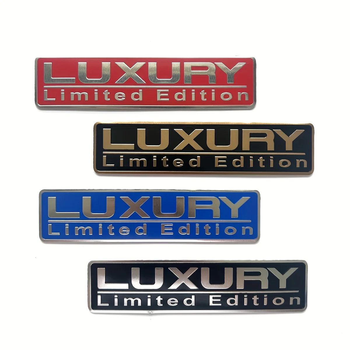 

1pc Luxury Limited Edition Metal Stickers - Elegant Red & Black Car Decals for Trunk, Tailgate, Side Panels - Metallic Finish