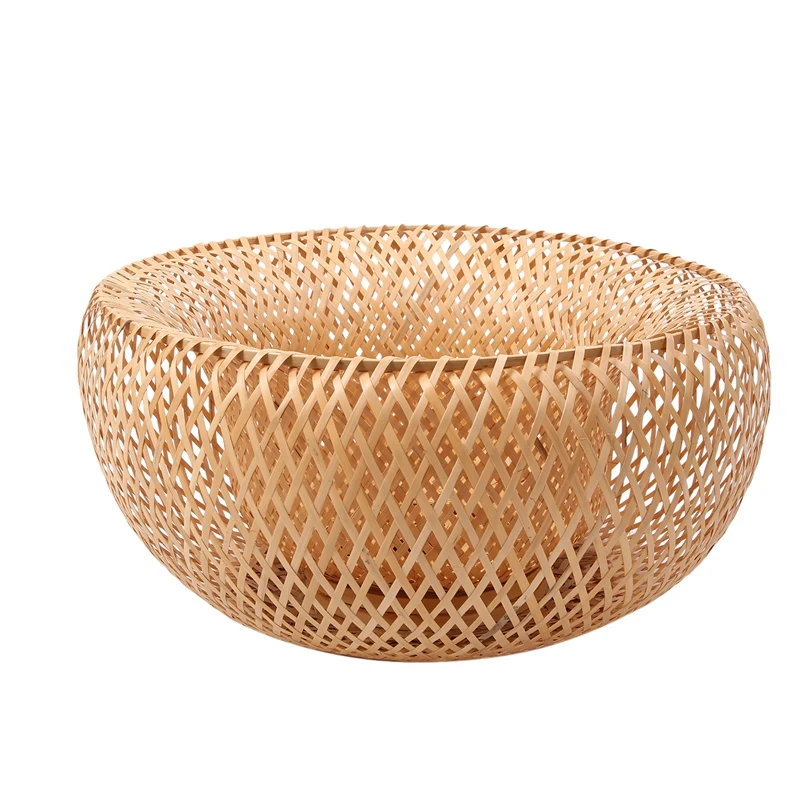 عاكس الضوء من الخيزران والروطان المنسوج يدويًا بطبقة مزدوجة من الخيزران على شكل قبة عاكس الضوء على الطراز الآسيوي الريفي