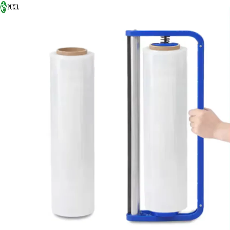 Packaging film packaging crafts, packaging film manual support, packaging cling film packaging
