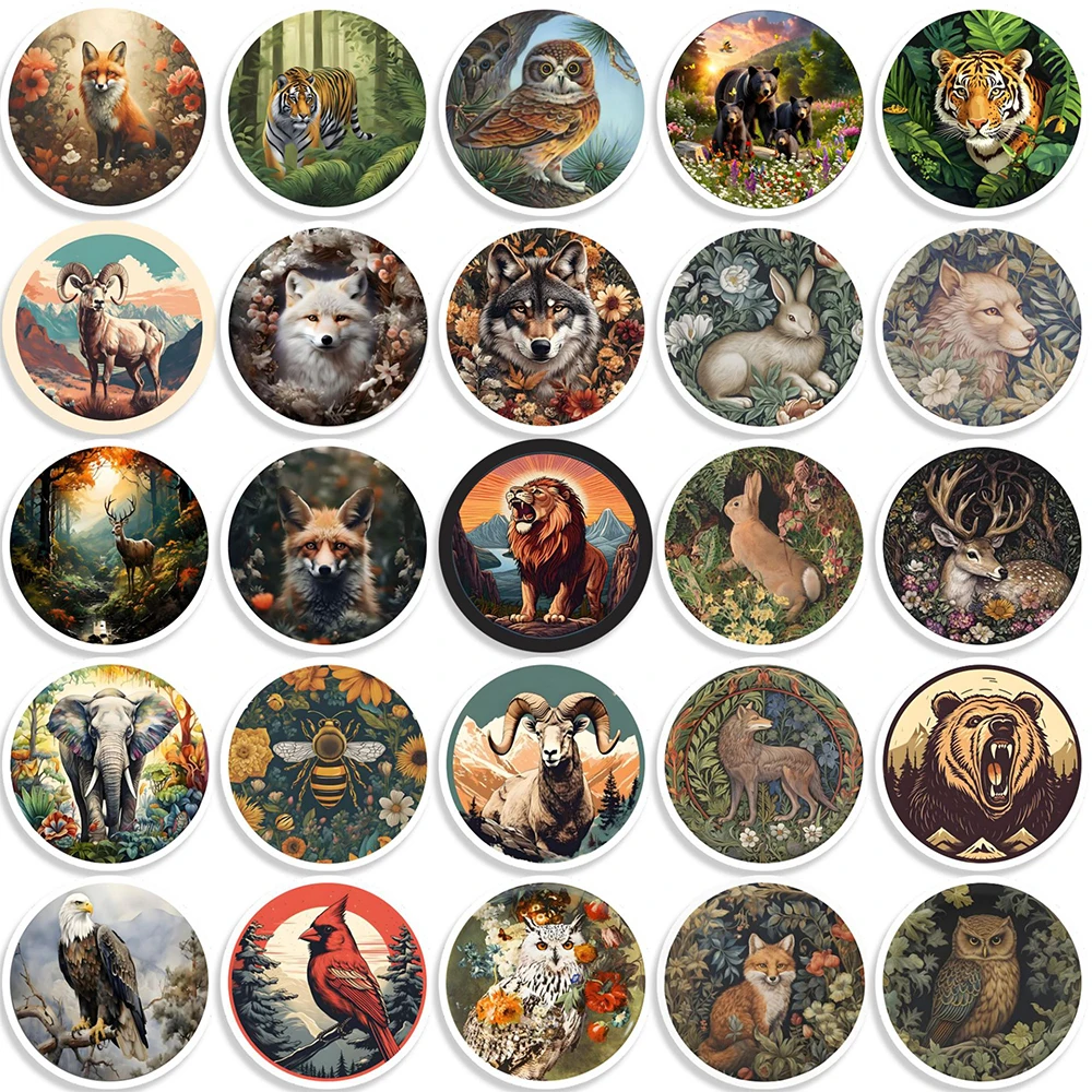 10/30/50pcs Vintage Cartoon Animals Stickers Retro Art Graffiti Sticker Scrapbooking Luggage Phone Bike Decals for Kids Toy Gift