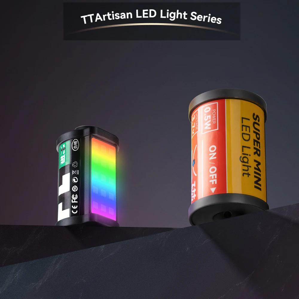 TTArtisan Mini LED Light Full-color RGB Version Install with Cold Shoe Mount for Videography Vlog Live Streaming