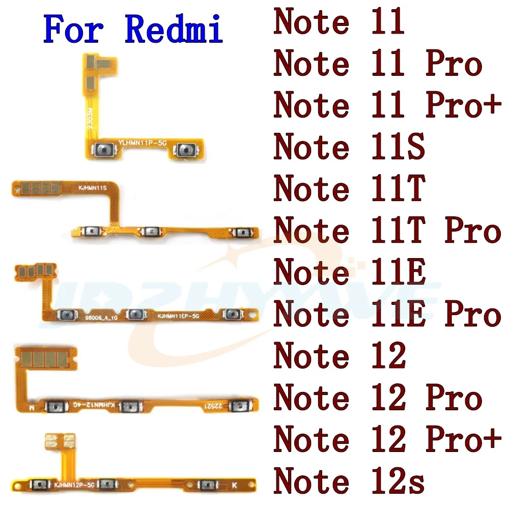 

Power On Off Flex Cable For Xiaomi Redmi Note 11 Pro+ 11T 11E 12 Pro+ 12S 4G/5G Volume Key Side Button Mute Switch Spare Parts