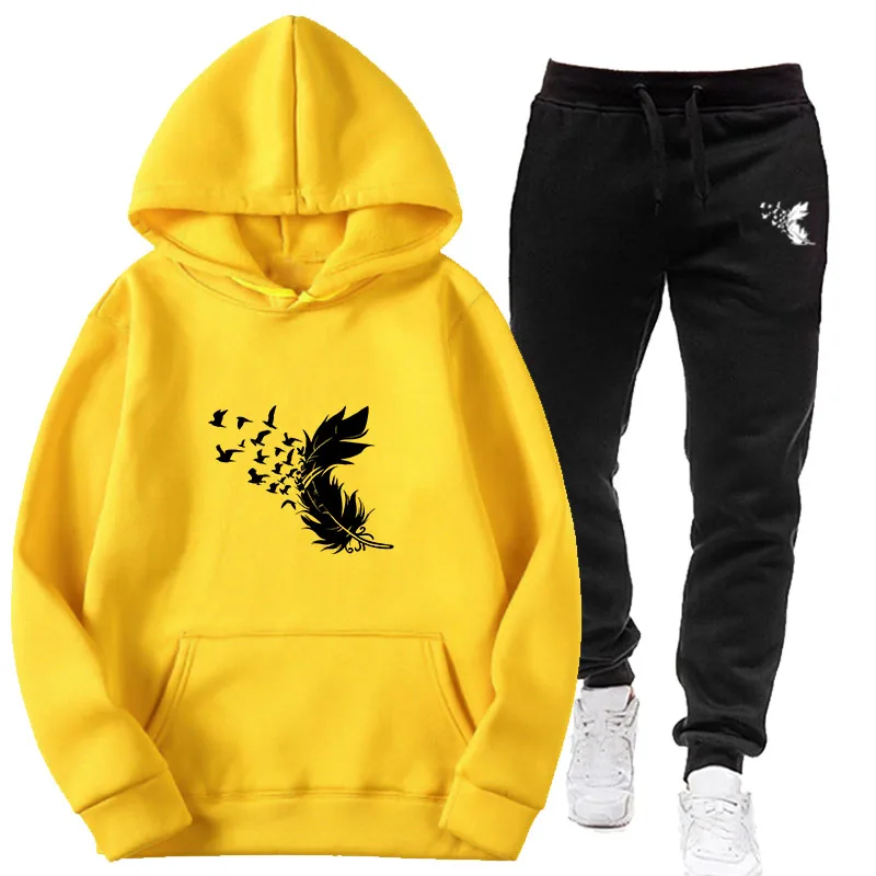Men's daily hooded sweatshirt, sports pants, sportswear, casual sports jogging suit, comfortable home outdoor set