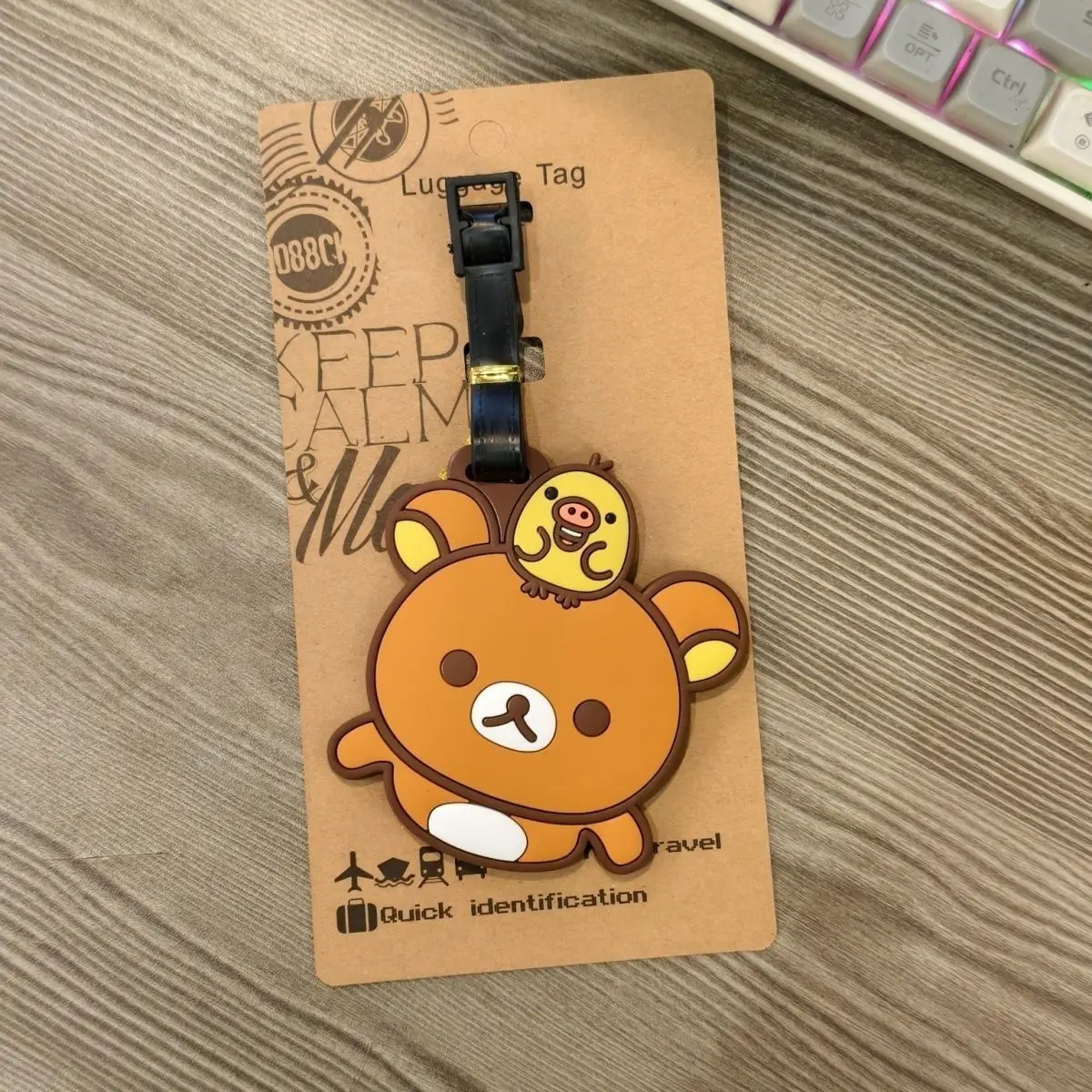 Japanese cute cartoon rilakkuma luggage tag travel boarding check-in bag hanging decoration anti-lost luggage tag