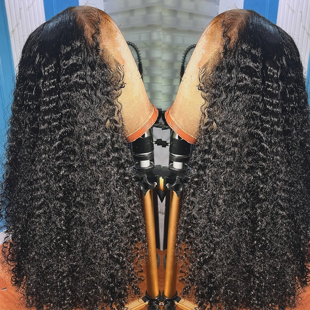

13×6/360 HD Kinky Curly Wig Glueless Transparent Frontal wig Wear And Go 36 Inch 400 Density Brazilian Remy Preplucked For Women