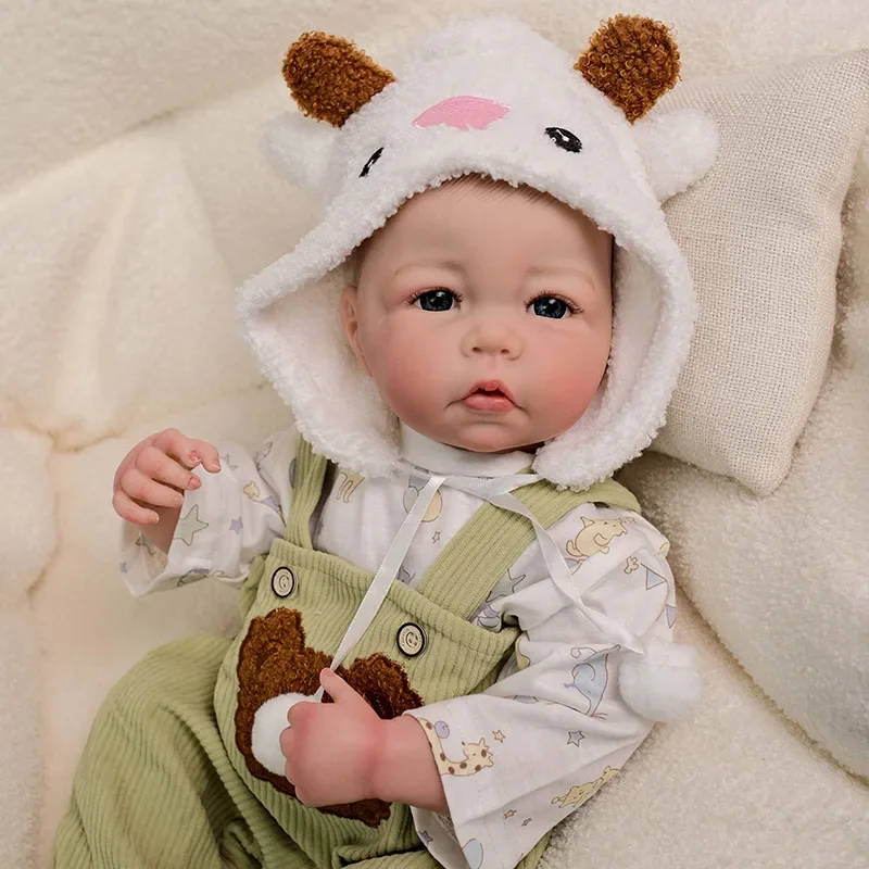 Muñeca Reborn de vinilo de cuerpo completo de 19 pulgadas, Muñecas Luca hechas a mano de la vida Real, piel 3D con venas visibles, Muñeca Reborn Bebe