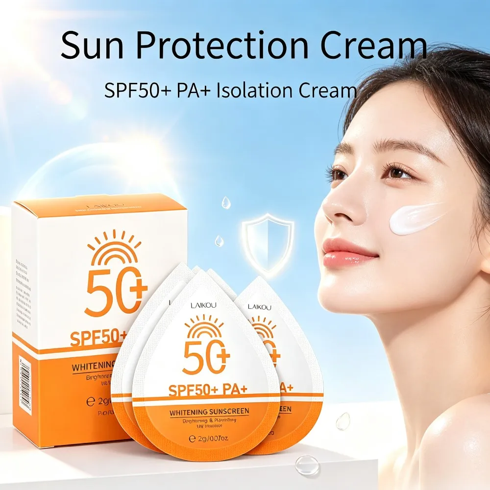 LAIKOU Moisturizing Mini Sunscreen Waterproof Sweatproof SPF50+ Isolation Cream 2g×15Pcs/Box Skin Care Sun Protect Non-Greasy