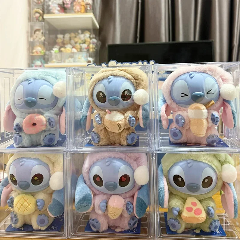

Disney Stitch Eat Something Before Sleep Series Plush Blind Box Mystery Box Kawaii Doll Desktop Ornament Toy Birthday Gifts