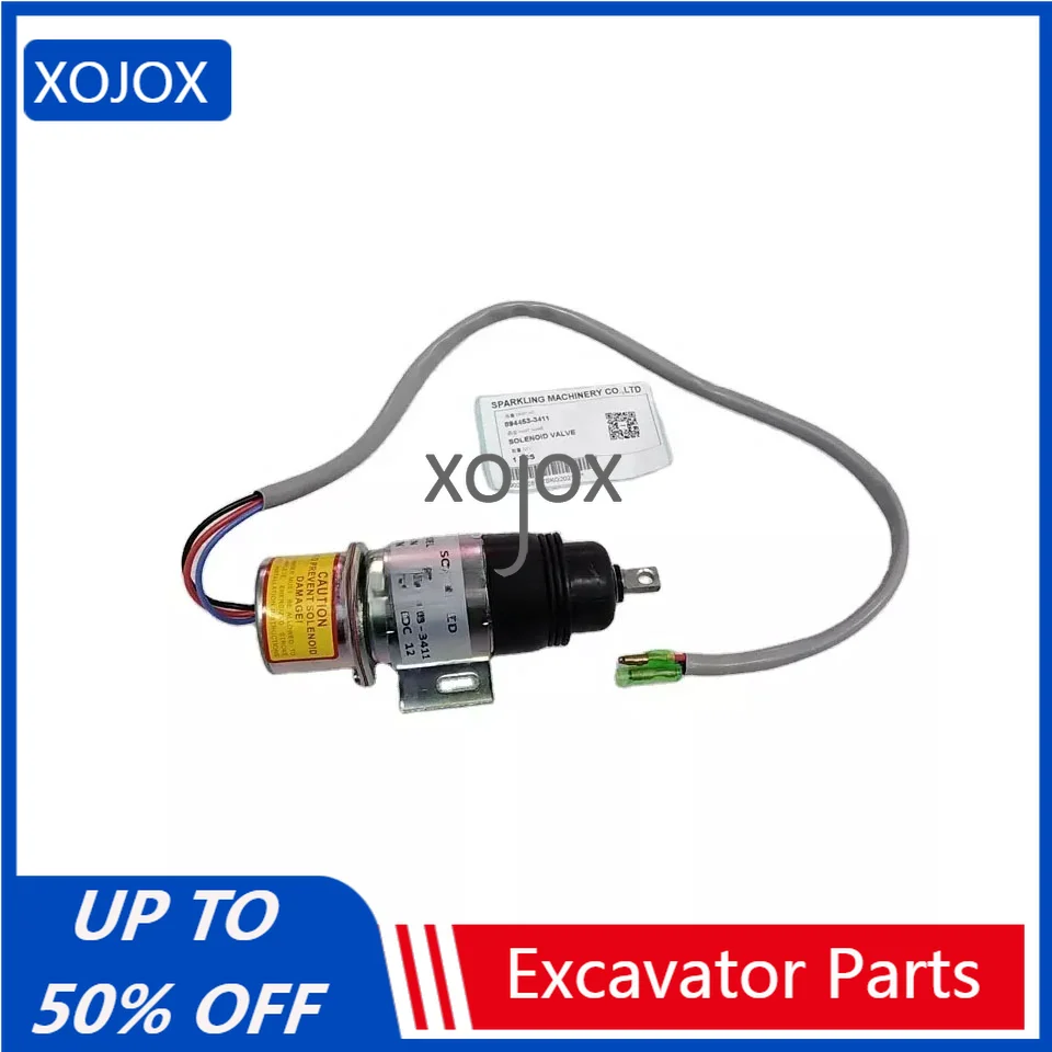 XOJOX MV1-58 8944533411 Stop Solenoid Valve 12V for Excavator 894453-3411