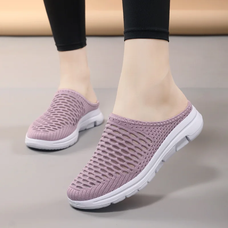 

2025 Mesh Women Flats Footwear Platform Sneakers Slip-On Orthopedic Flat shoes Cushion Sandals Walking Slippers