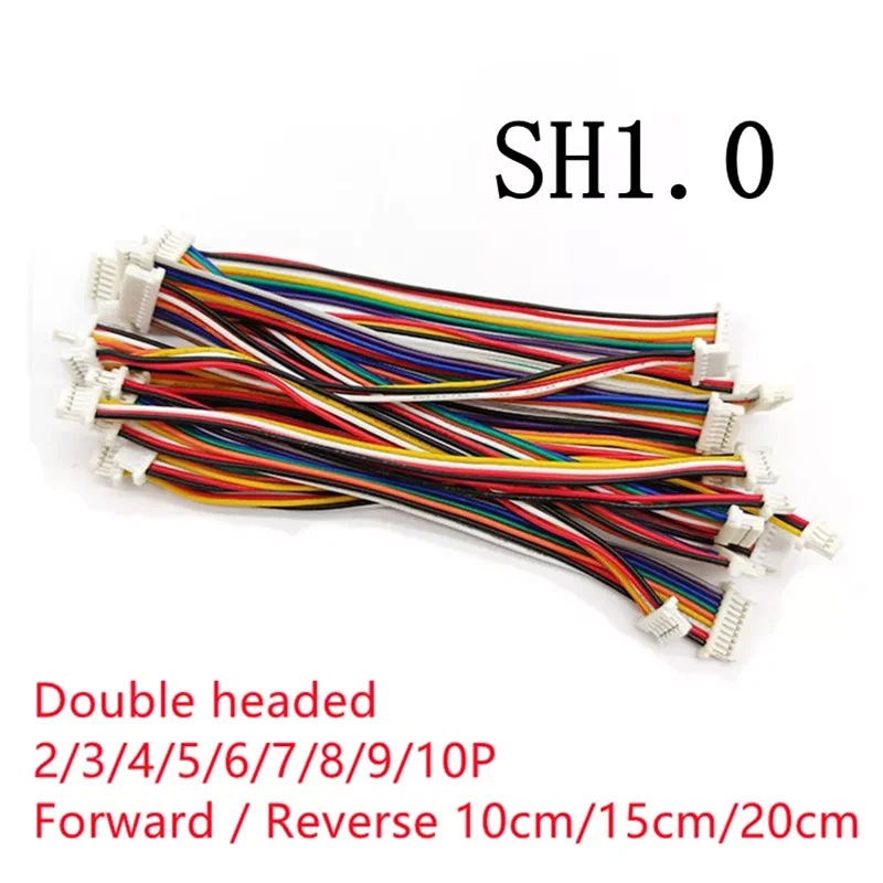 10PCS SH1.0 Wire Cable 2/3/4/5/6/7/8/9/10Pin SH1.0mm Electronic Line Double Connect Terminal Plug 28AWG 100MM/150MM/200MM