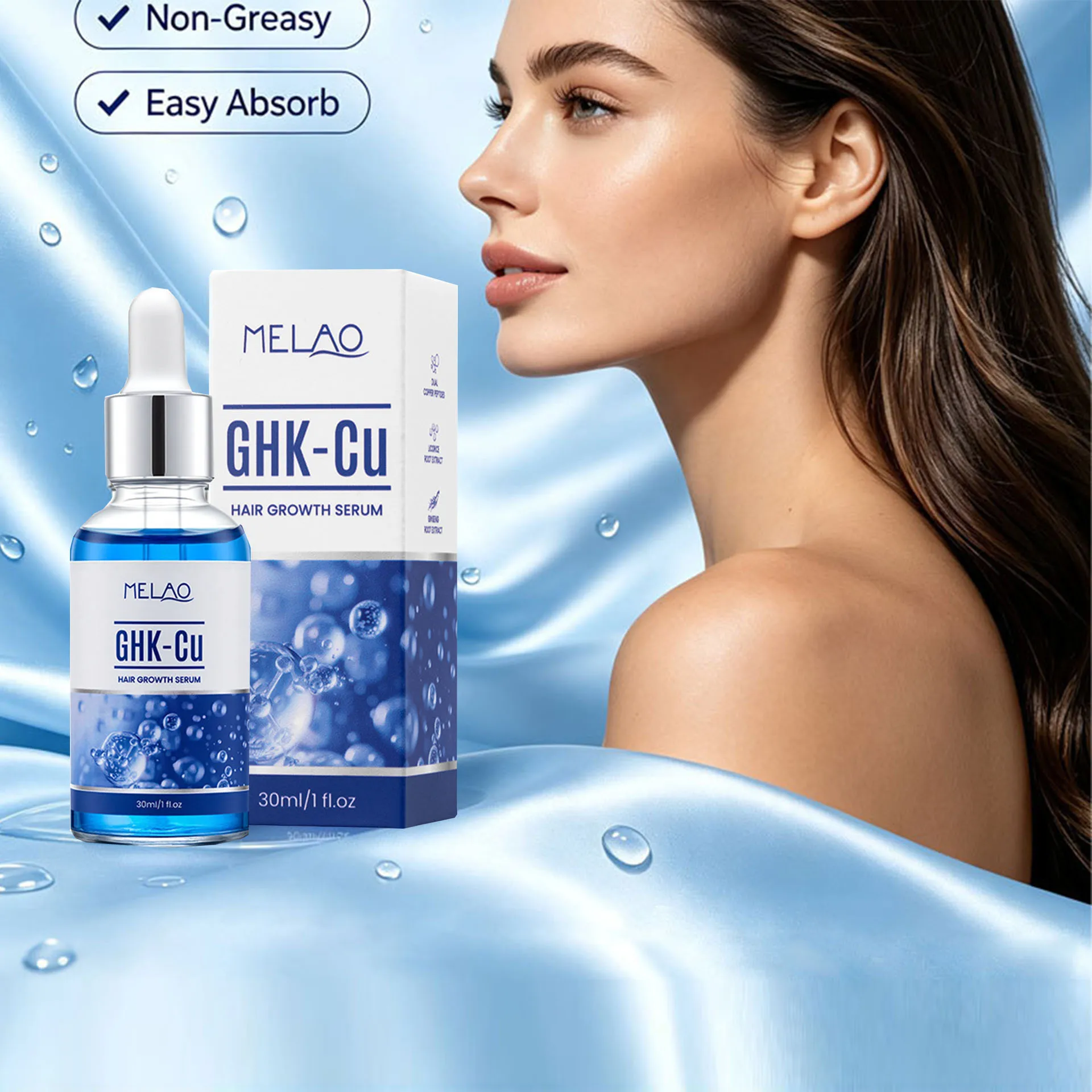 GHK-Cu Hair Growth Serum Anti-hair Loss Dense Hair Growth Promotion Solution Deep Nourishing Repair Scalp