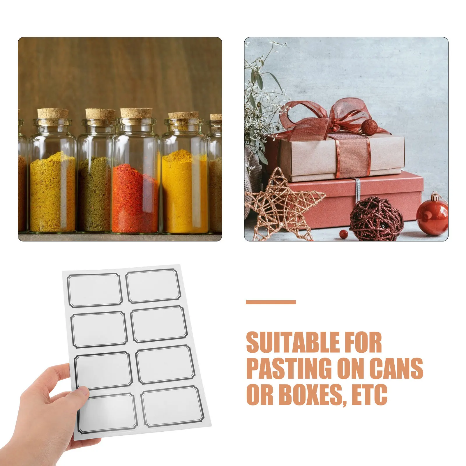 40 Sheets Transparent PVC Self-Adhesive Label Stickers Rewritable Removable for Storage Bins Jars Containers Organization Pantry