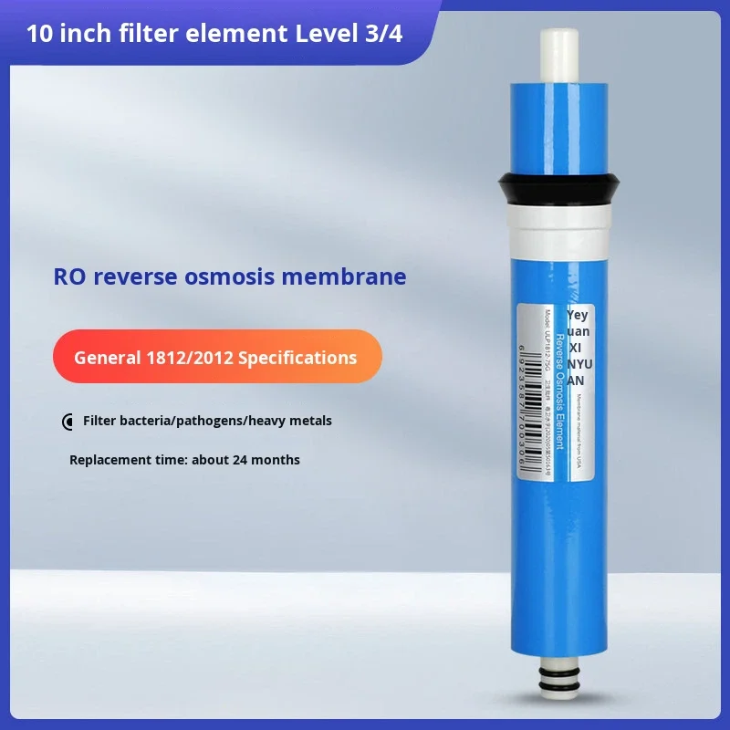 10 Inch Water Purifier Filter Reverse Osmosis RO Membrane Core-Changing Reminder Universal 1812-75G Gallon 100G Household Direct