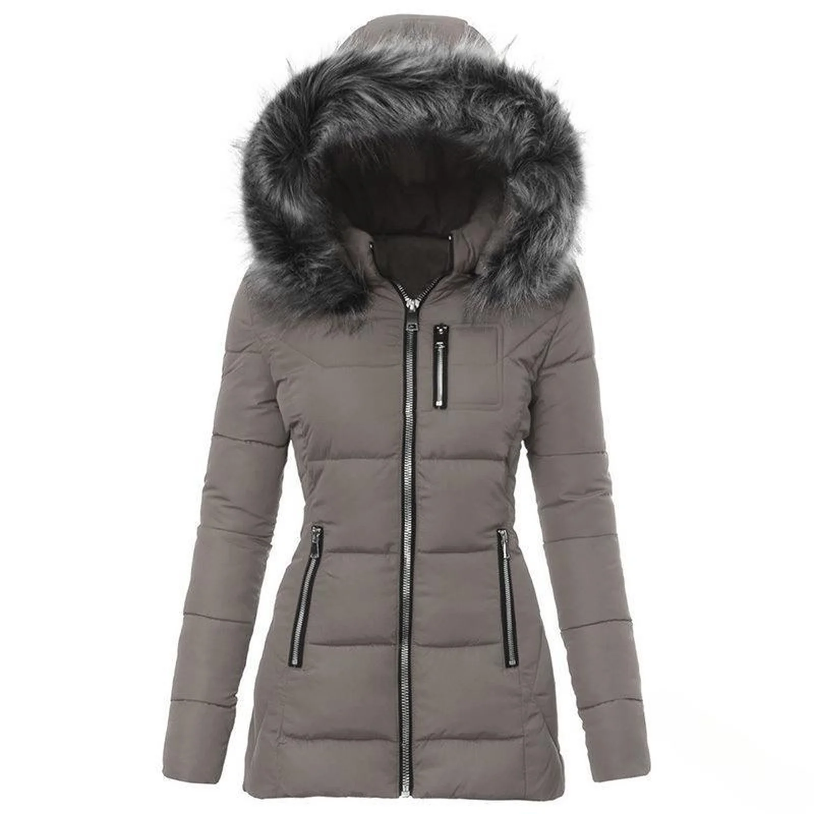 Parkas de pele sintética mulheres jaqueta roupas das mulheres engrossar outerwear com capuz casaco de inverno jaqueta feminina algodão acolchoado parkas 2025