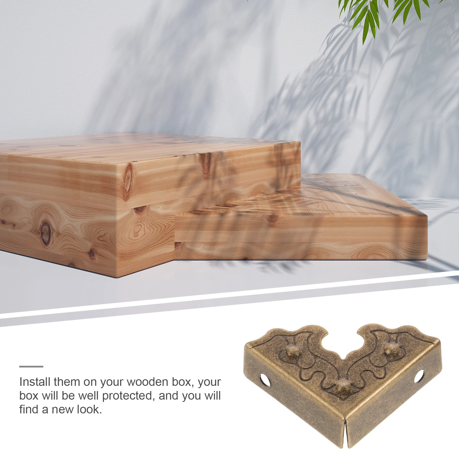 

20 Pcs Box Corners Protectors Frame Corner Guards Vintage Iron Box Protectors Metal Safety Guard For Wooden Cabinet