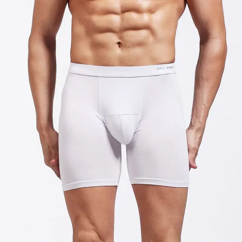 

Мужское спортивное нижнее белье с удлиненными штанинами, боксеры из модала для бега, быстросохнущие длинные боксеры с защитой от износа ног