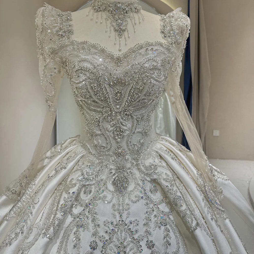 U-Ausschnitt Maßgeschneiderte Damen Brautkleider Moderne abnehmbare Ärmel Roben Wischlänge Böhmische Prinzessin Vestidos De Novias