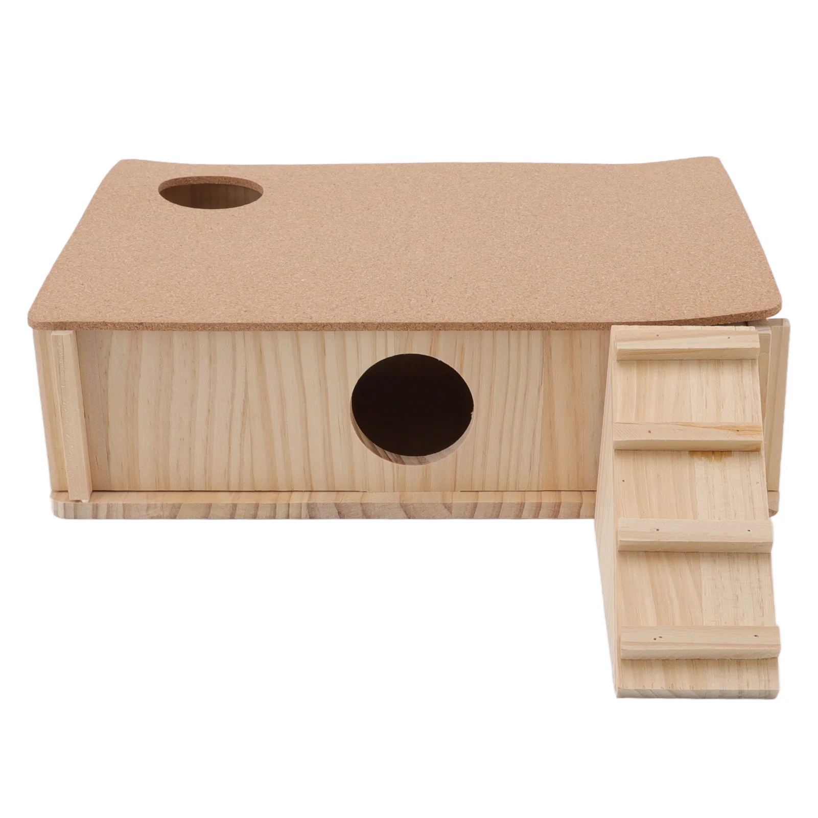 Hamster Platform House Multi Rooms Wooden Small Pet Hideout Hut with Ladder for Golden Bear Guinea Pig Accessory