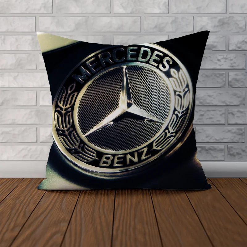 Cushion Cover Mercedes-Benz 40x40cm Bedroom Bed Cushion Decoration Living Room Couch Pillows Pillow Covers Decorative Car Sofa