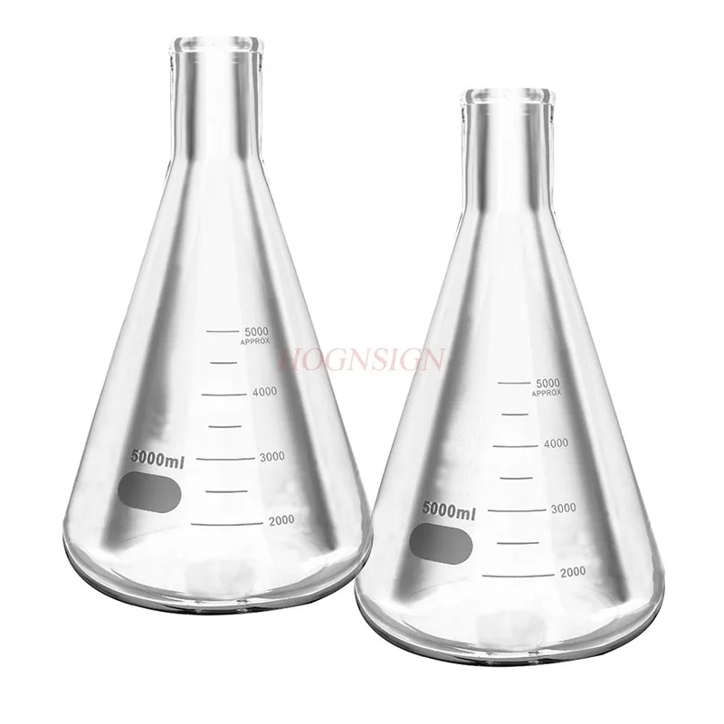 Glass triangular flask, beaker, chemical experimental equipment, conical flask with stopper 5000ml