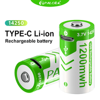 PALO 3.7V 14250 1200mWh Rechargeable Battery Li-ion battery USB Rechargeable Battery Pointed Head for Toy Water Meter Alarm