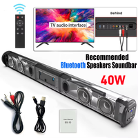 40W TV Soundbar Wired/Wireless Home Theater Speaker with Remote Control Bluetooth Soundbar Subwoofer for Phone Computer