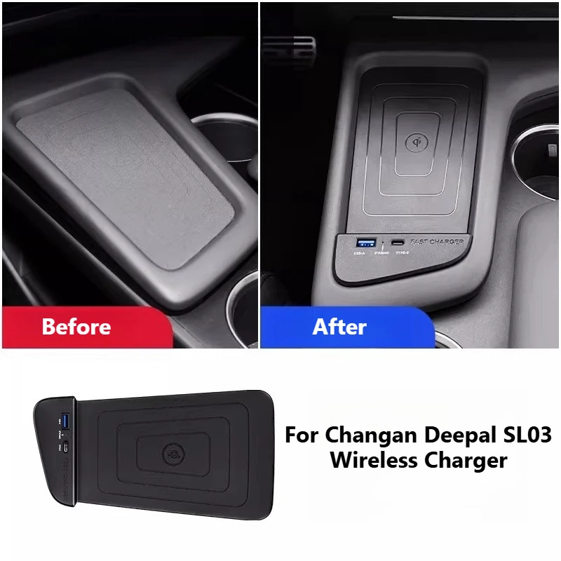 For Changan Deepal SL03 Charging Docking Station Splitter Wireless Charger Board Multi-port Fast Charging Pad Phone Holder