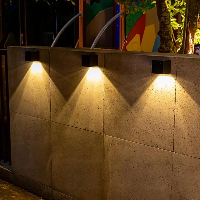 LED ضوء الشمس في الهواء الطلق حديقة مربع الجدار مصباح في الهواء الطلق فناء حديقة سياج الإضاءة الجدار الديكور مصباح