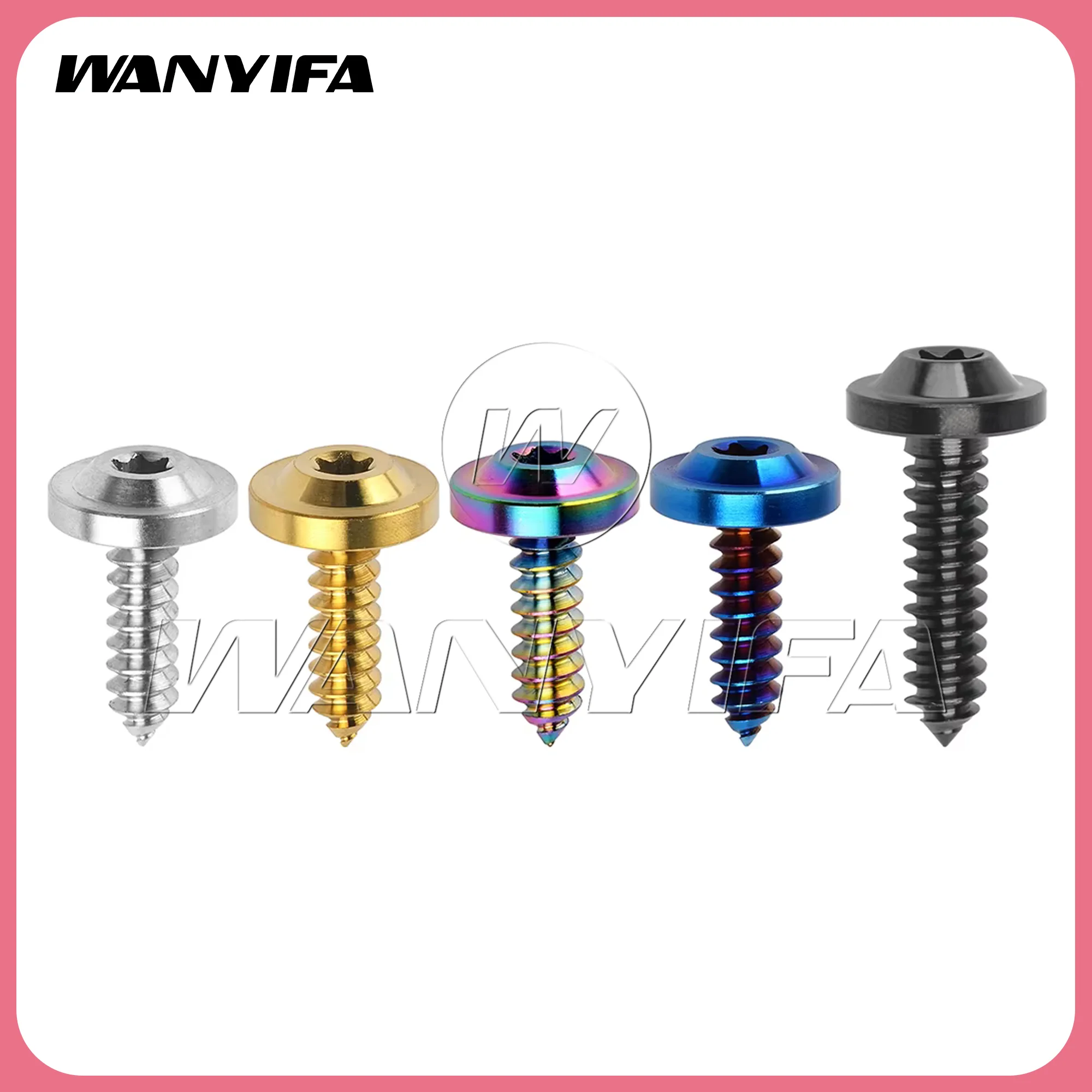 Wanyifa Titanium Bolt M4/M5/M6x15 17 20 25mm Self Tapping Torx Head Screws for Bike Motorcycle Car Boat Fasteners