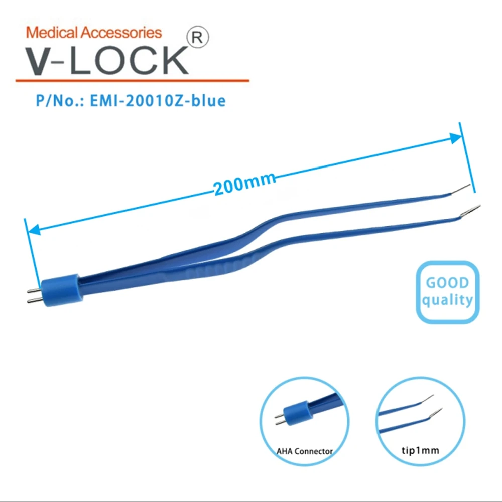 disposable Bipolar Forcep AHA Orange blue nylon coated,10-15-16-18-20-22-24cm customize