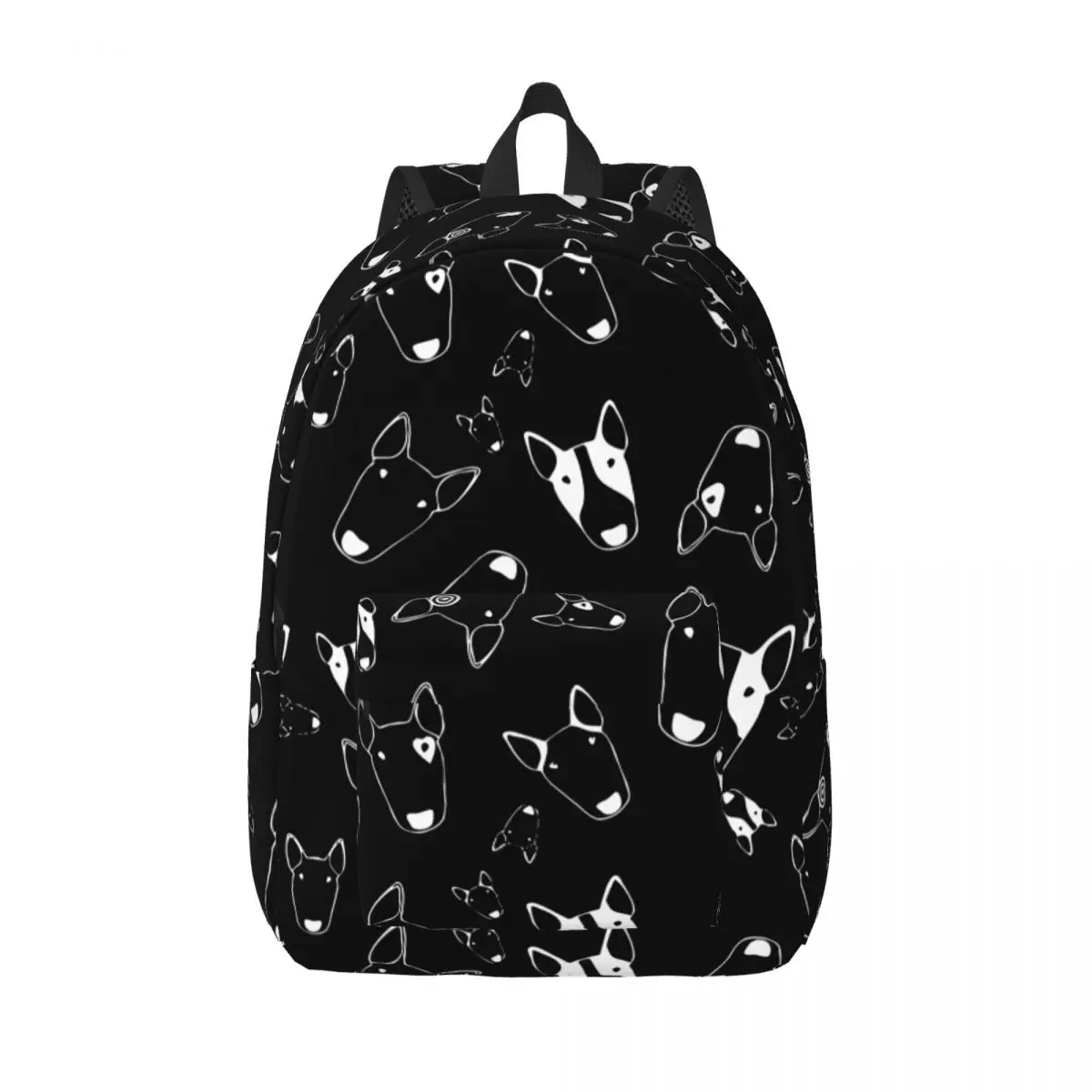 Ghost Bullies Backpack for Preschool Primary School Student Bull Terrier Dog Bookbag Boy Girl Kids Daypack with Pocket