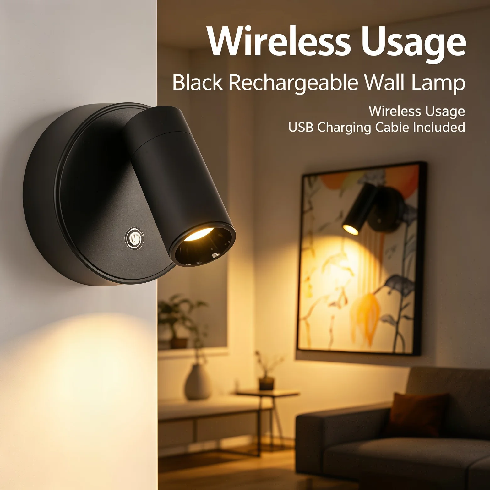 

2 современных современных настенных светильника с функцией перезарядки, портативный светодиодный ночник, подходящий для спальни, кабинета и гостиной.